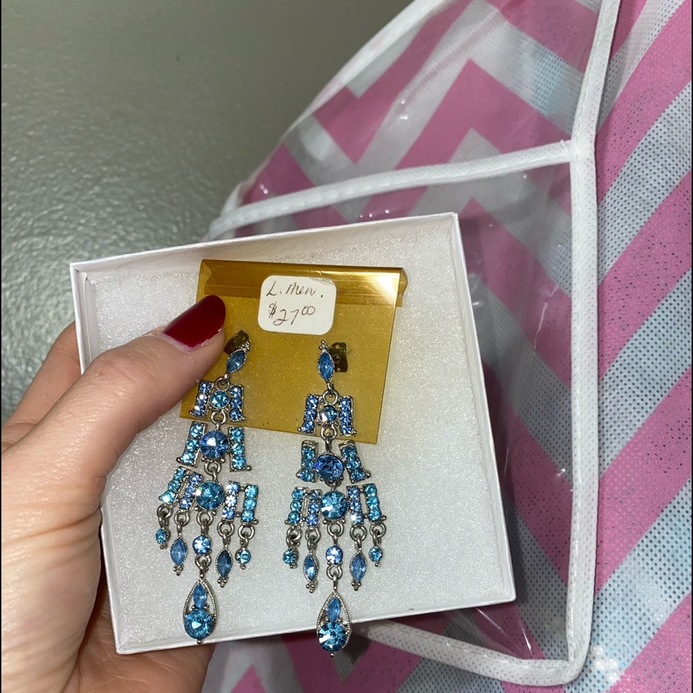 Blue Prom Dress with Blue Earrings - Picture 9 of 12